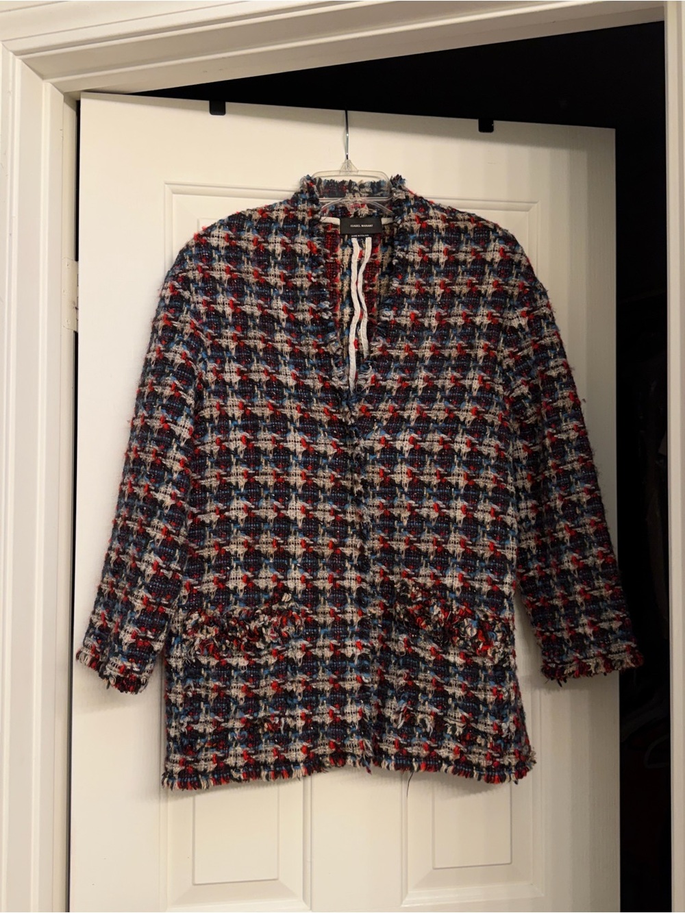 Isabel Marant Multicolor Tweed Fringe-Trim Jacket